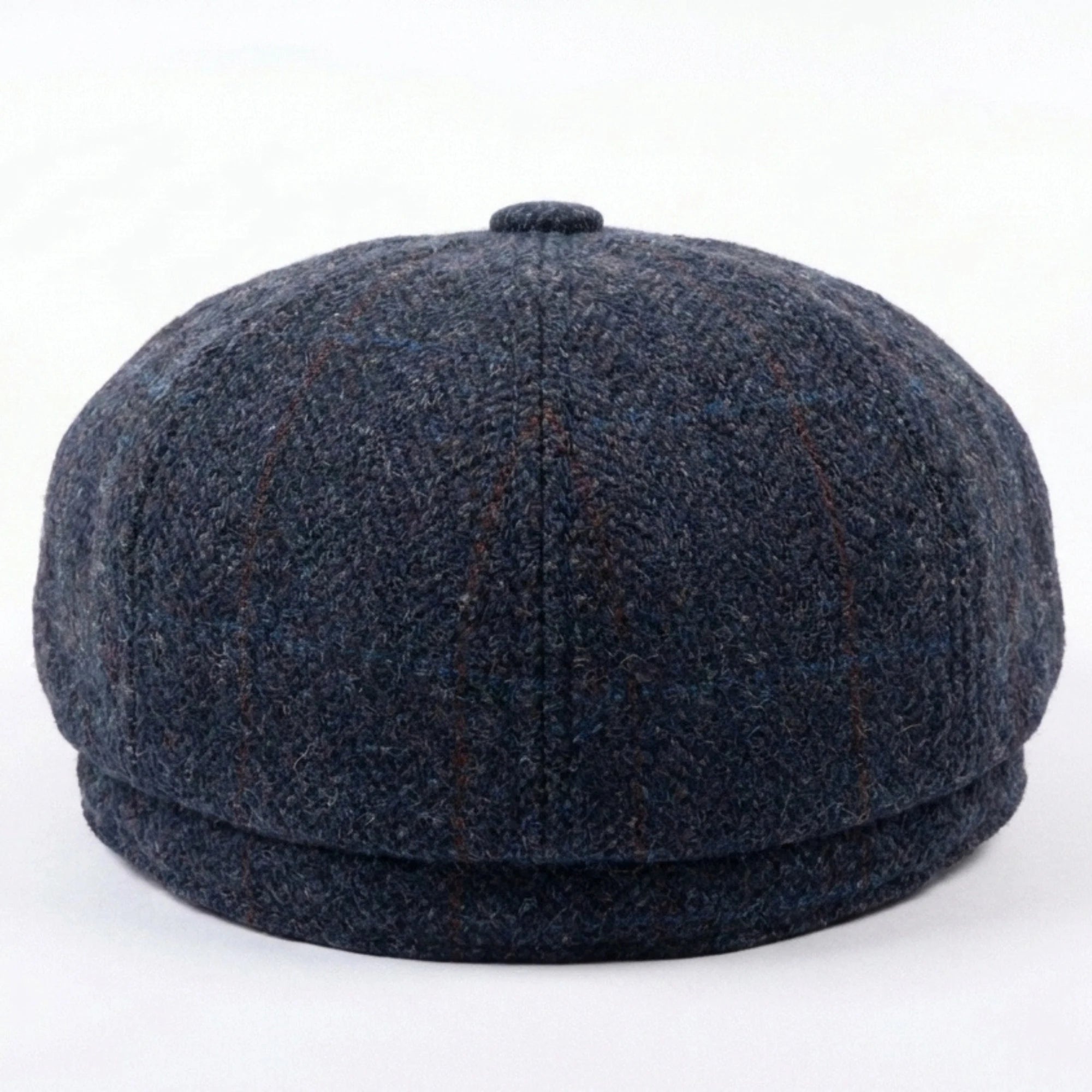 Miesten tummansininen villasekoitteinen tweed-newsboy-lippalakki