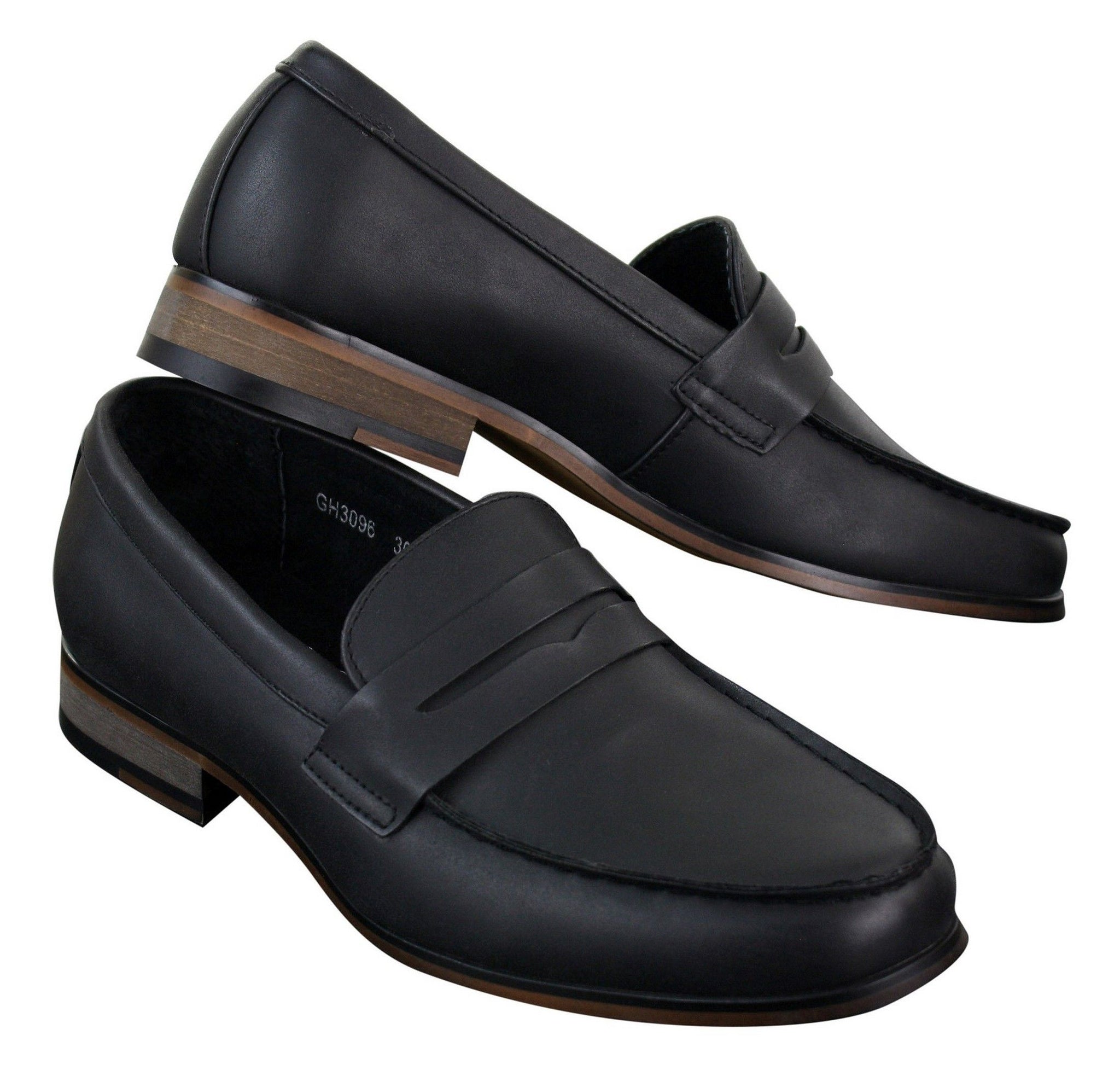 Miesten nupukkinahkaiset slip-on-loaferit mokkasiinit kengät vintage retro klassikko