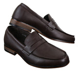 Miesten nupukkinahkaiset slip-on-loaferit mokkasiinit kengät vintage retro klassikko