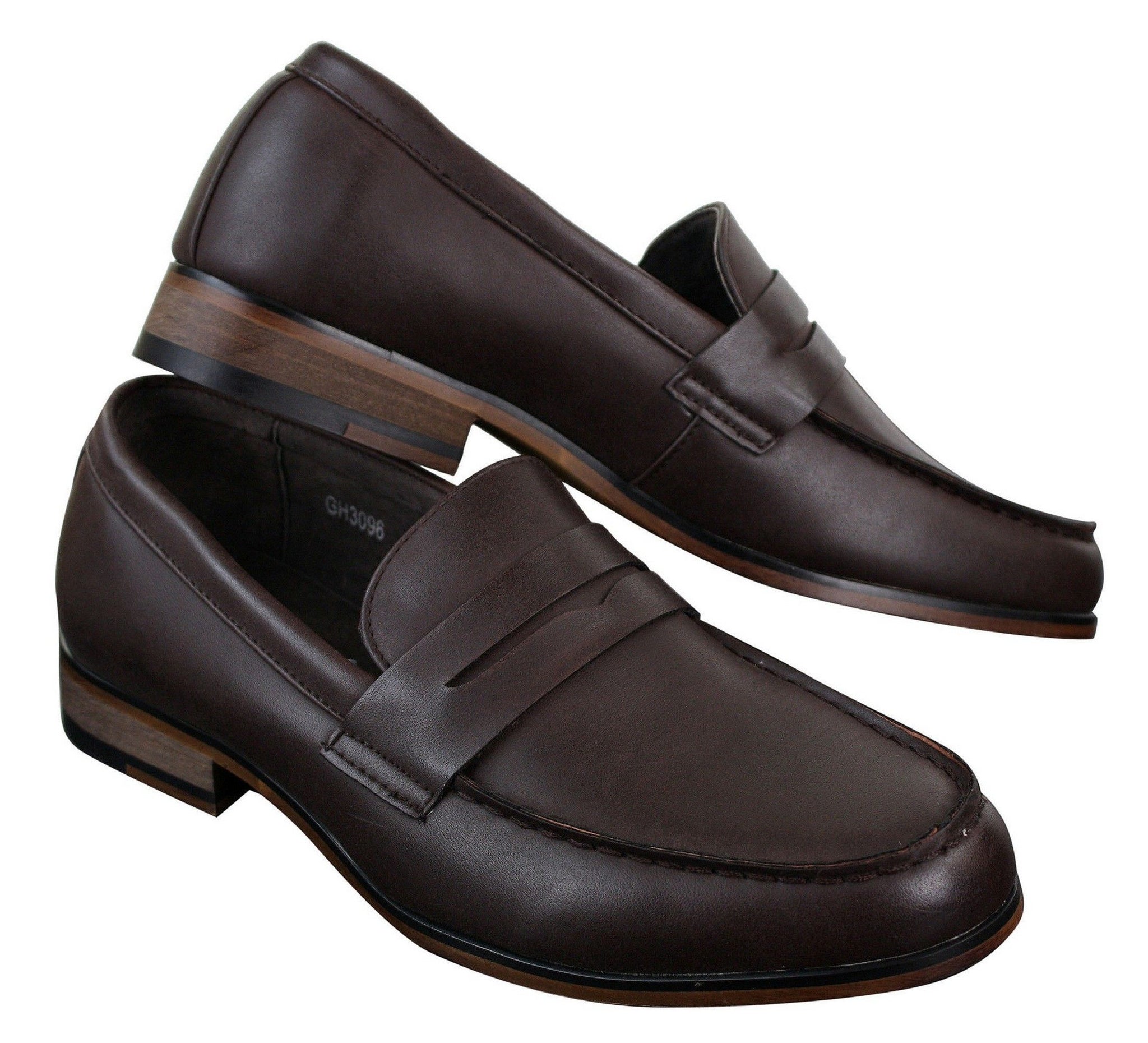 Miesten nupukkinahkaiset slip-on-loaferit mokkasiinit kengät vintage retro klassikko
