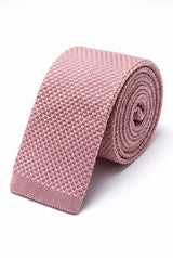 Miesten pinkki neulottu solmio