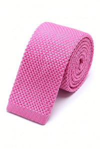 Miesten pinkki neulottu solmio