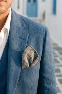 Miesten hopeinen tweed-taskuliina