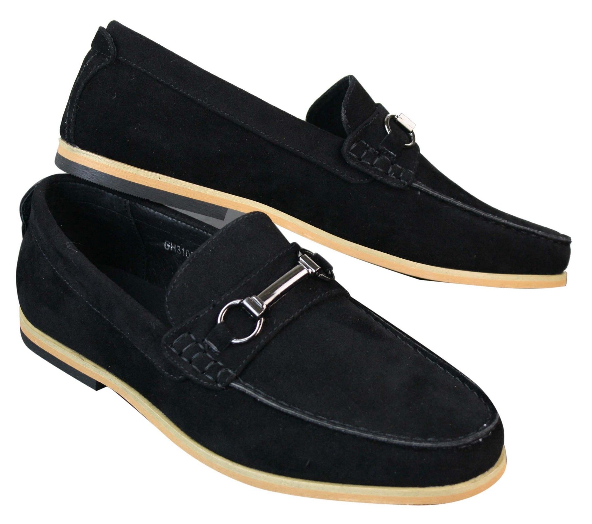 Miesten slip-on-solki Horsebit-ajokengät, retrotyyliset, rento mokkanahkaiset loaferit