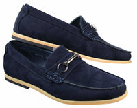 Miesten slip-on-solki Horsebit-ajokengät, retrotyyliset, rento mokkanahkaiset loaferit