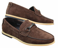 Miesten slip-on-solki Horsebit-ajokengät, retrotyyliset, rento mokkanahkaiset loaferit