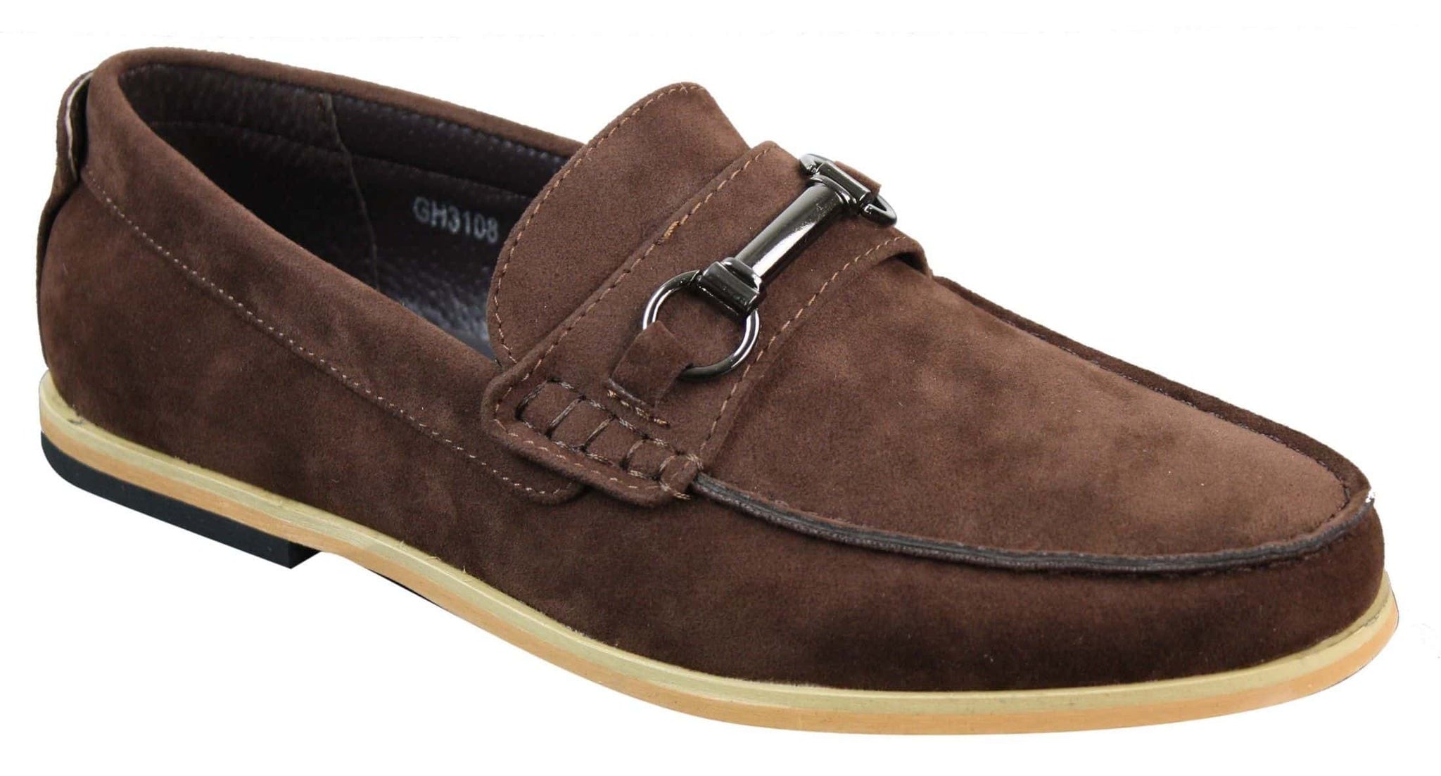 Miesten slip-on-solki Horsebit-ajokengät, retrotyyliset, rento mokkanahkaiset loaferit