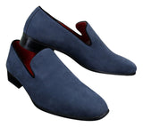 Miesten slip-on-mokkanahkaiset ajokengät, nahkaiset, älykkäät, rentoa pitoa, punaiset, siniset ja mustat