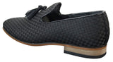 Miesten slip-on-ajokengät, tupsuilla koristellut, tyylikkäät rentoa tyyliä, retrotyyliset, tummansiniset, mustat nahkavuorilla