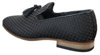 Miesten slip-on-ajokengät, tupsuilla koristellut, tyylikkäät rentoa tyyliä, retrotyyliset, tummansiniset, mustat nahkavuorilla