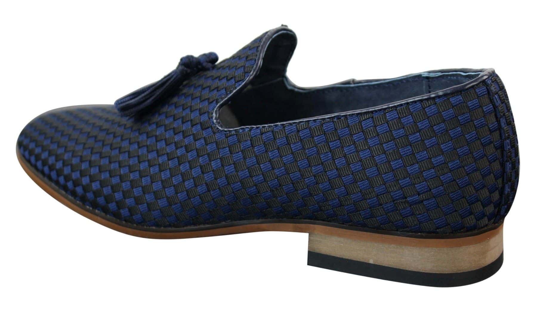 Miesten slip-on-ajokengät, tupsuilla koristellut, tyylikkäät rentoa tyyliä, retrotyyliset, tummansiniset, mustat nahkavuorilla