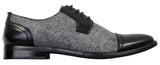 Miesten tyylikkäät rento-pitsikengät, tweed- ja nahkaiset nauhakengät, vintage-retro