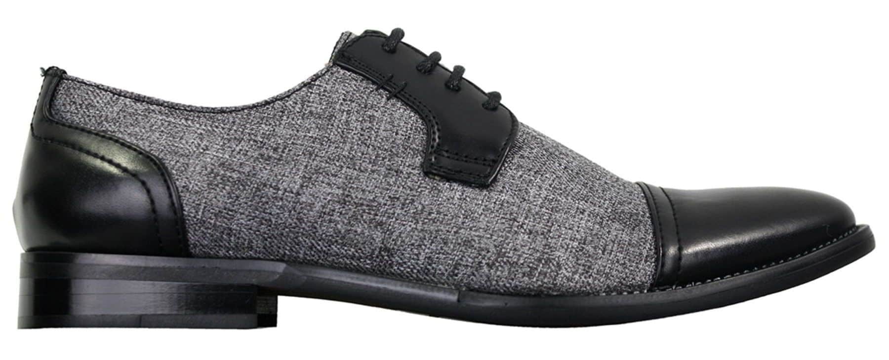 Miesten tyylikkäät rento-pitsikengät, tweed- ja nahkaiset nauhakengät, vintage-retro