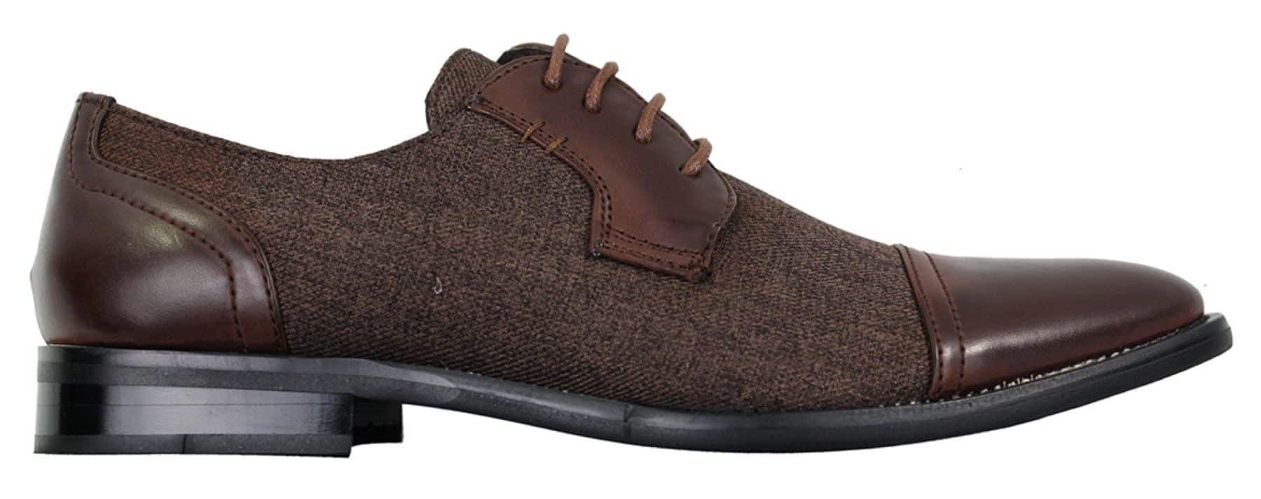 Miesten tyylikkäät rento-pitsikengät, tweed- ja nahkaiset nauhakengät, vintage-retro