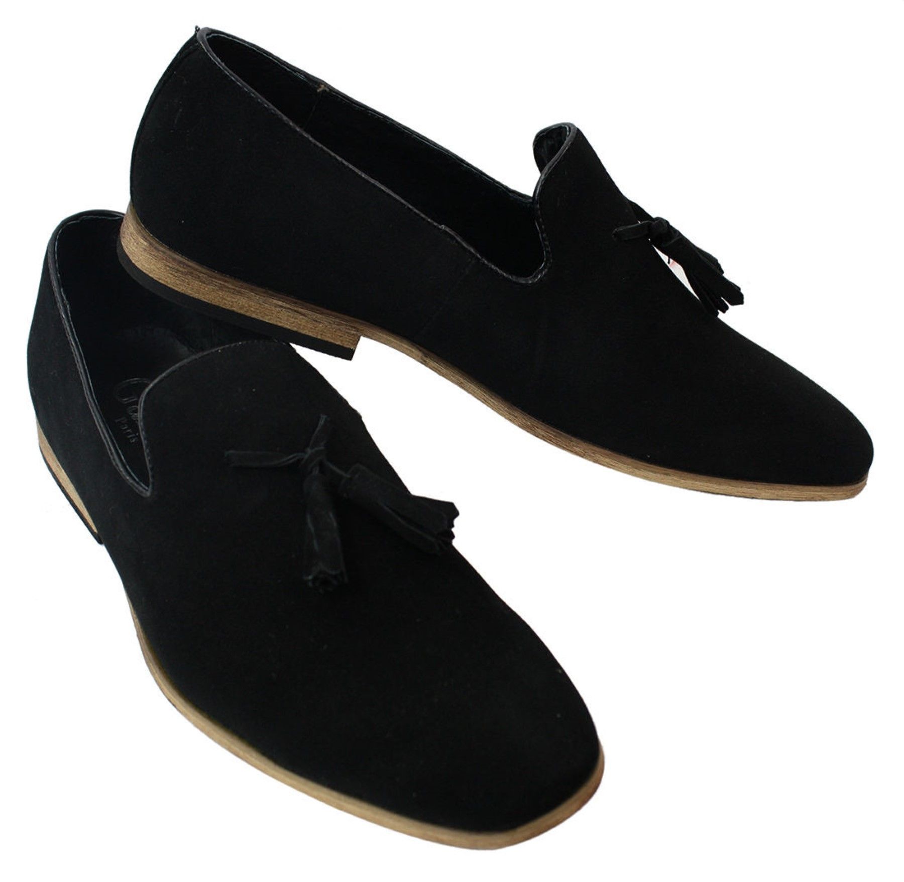 Miesten mokkanahkaiset loaferit, ajokengät, slip-on-tukan muotoilu, nahkaa, musta mukavuus