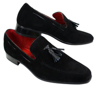 Miesten mokkanahkaiset loaferit, joissa on tupsukuvioinen nahkainen rento slip-on-kengät