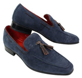 Miesten mokkanahkaiset loaferit, joissa on tupsukuvioinen nahkainen rento slip-on-kengät