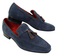 Miesten mokkanahkaiset loaferit, joissa on tupsukuvioinen nahkainen rento slip-on-kengät