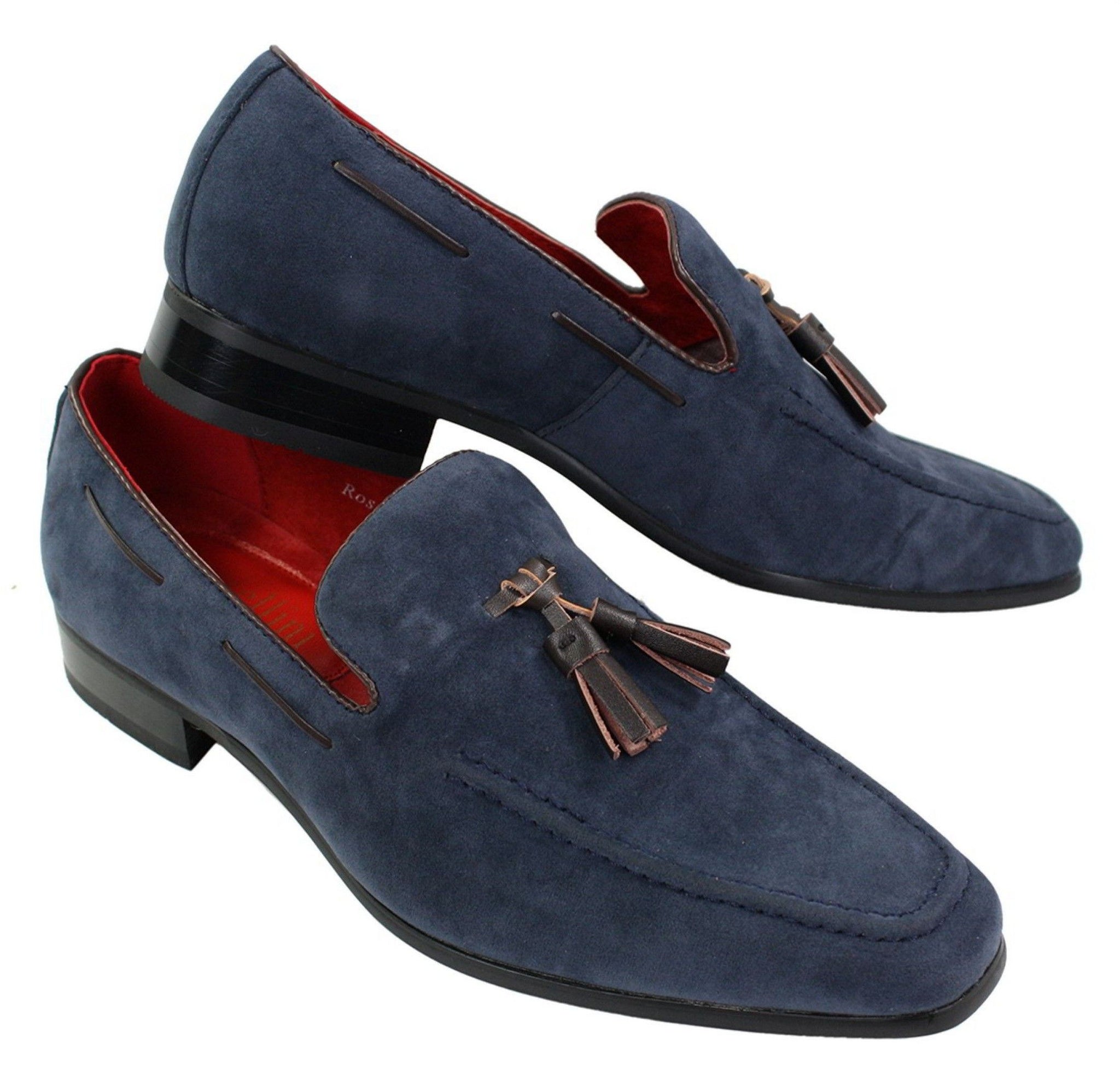 Miesten mokkanahkaiset loaferit, joissa on tupsukuvioinen nahkainen rento slip-on-kengät