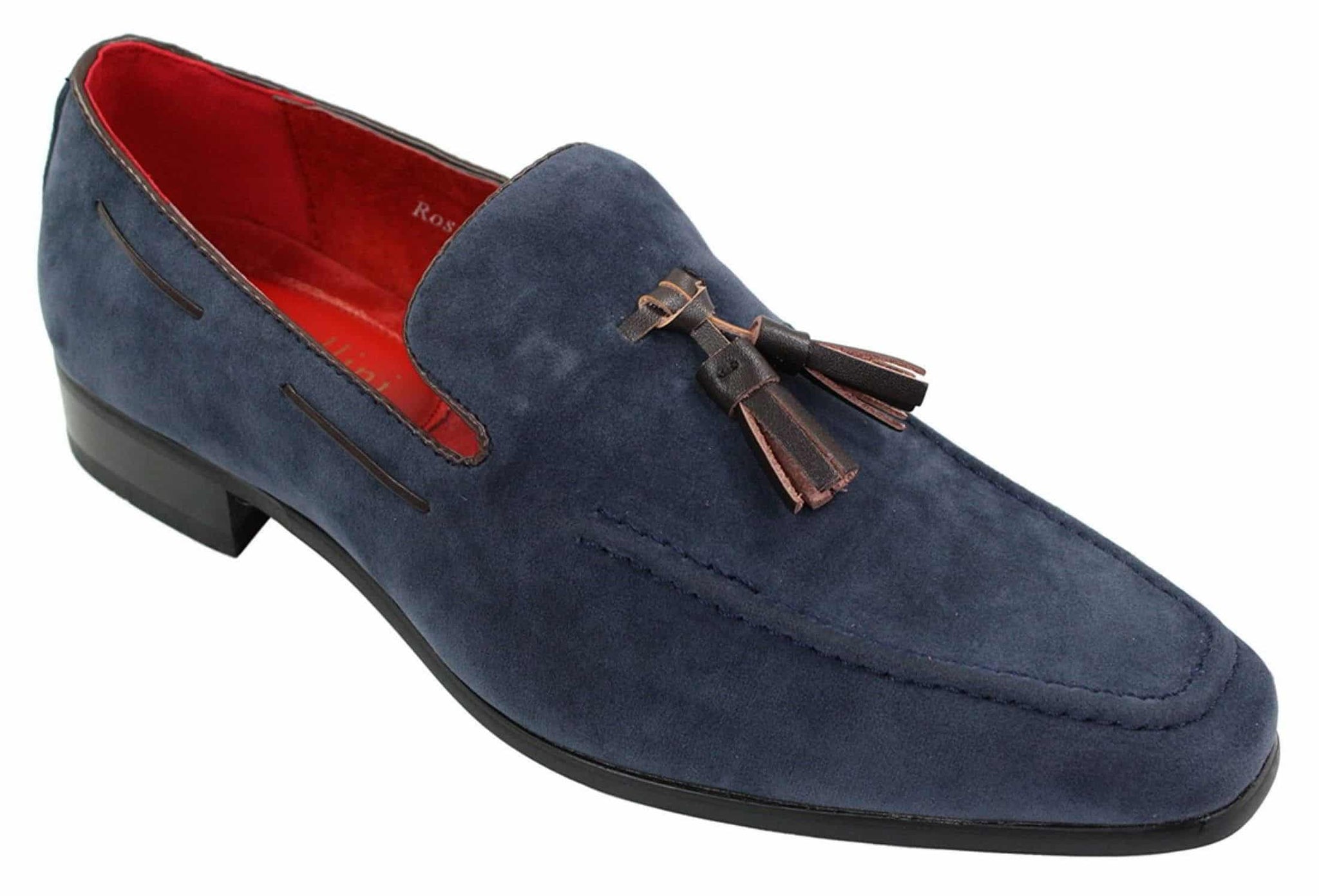 Miesten mokkanahkaiset loaferit, joissa on tupsukuvioinen nahkainen rento slip-on-kengät