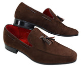 Miesten mokkanahkaiset loaferit, joissa on tupsukuvioinen nahkainen rento slip-on-kengät