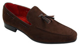 Miesten mokkanahkaiset loaferit, joissa on tupsukuvioinen nahkainen rento slip-on-kengät