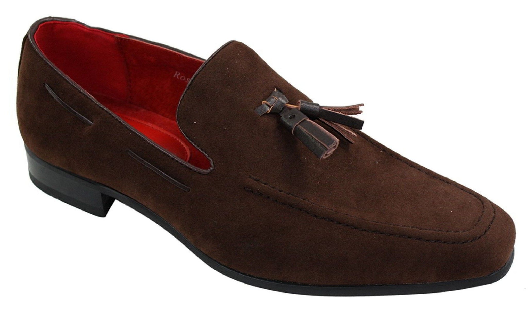Miesten mokkanahkaiset loaferit, joissa on tupsukuvioinen nahkainen rento slip-on-kengät