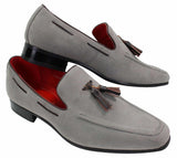 Miesten mokkanahkaiset loaferit, joissa on tupsukuvioinen nahkainen rento slip-on-kengät