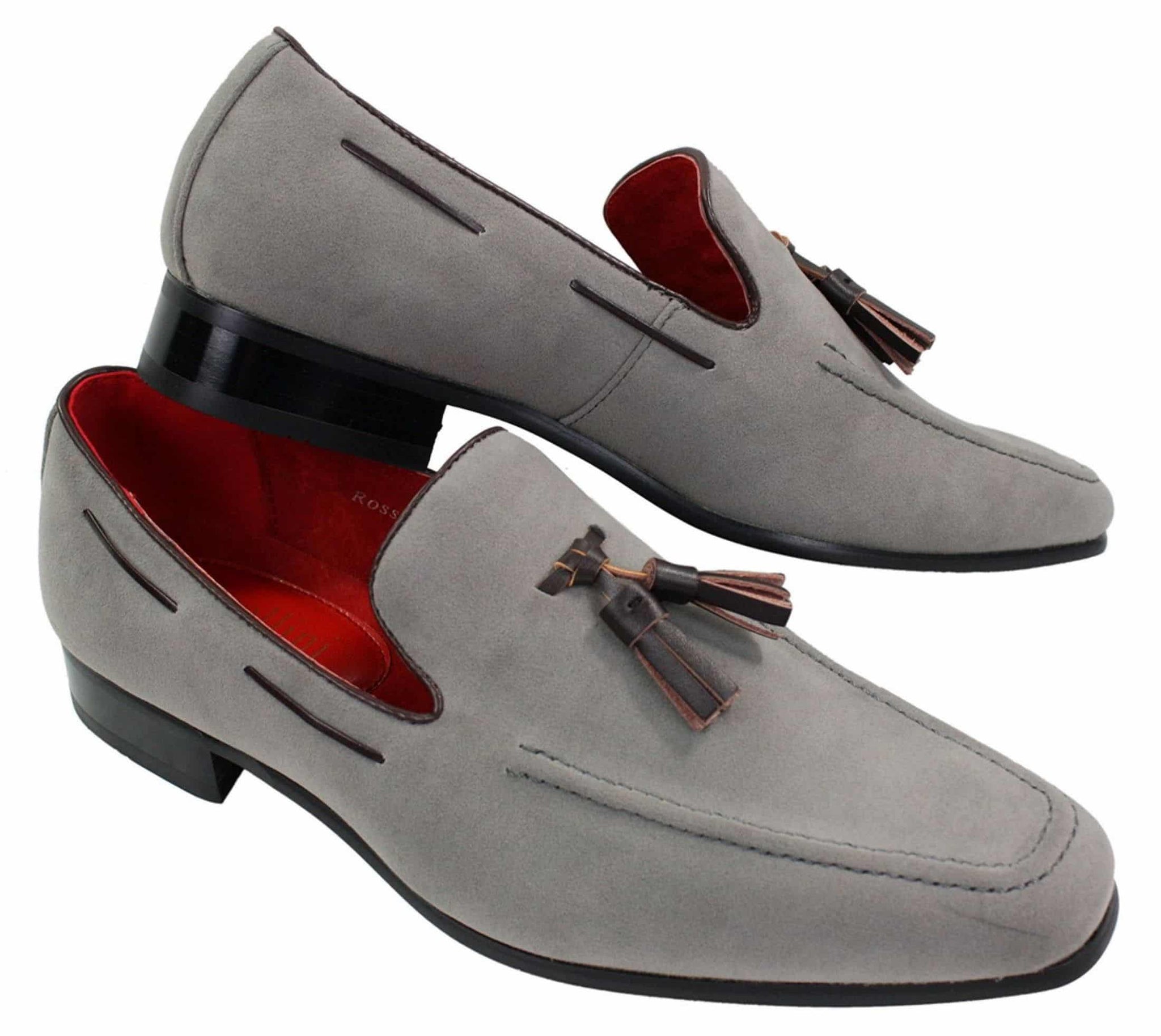 Miesten mokkanahkaiset loaferit, joissa on tupsukuvioinen nahkainen rento slip-on-kengät