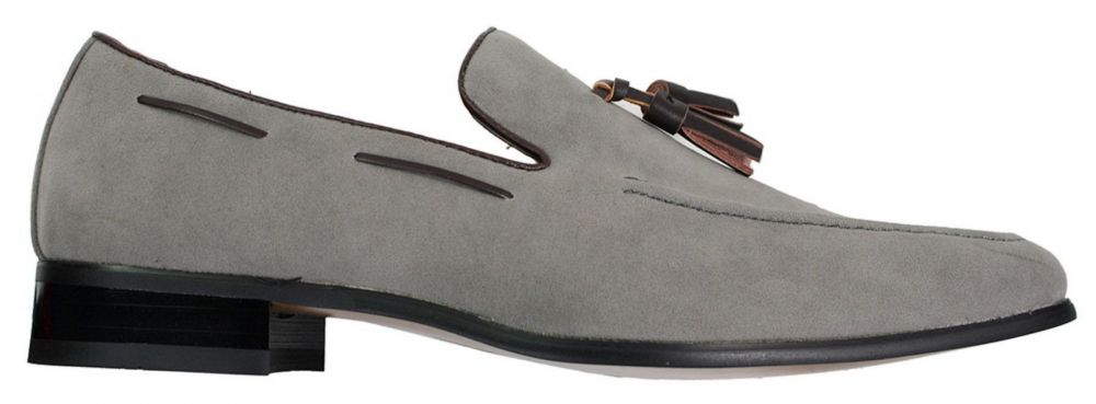 Miesten mokkanahkaiset loaferit, joissa on tupsukuvioinen nahkainen rento slip-on-kengät