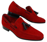 Miesten mokkanahkaiset loaferit, joissa on tupsukuvioinen nahkainen rento slip-on-kengät