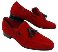 Miesten mokkanahkaiset loaferit, joissa on tupsukuvioinen nahkainen rento slip-on-kengät