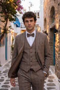 Miesten taupe-tweed-rusetti