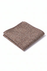 Miesten taupe tweed-villasekoitteinen taskuliina