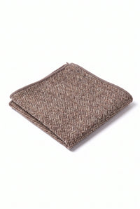 Miesten taupe tweed-villasekoitteinen taskuliina