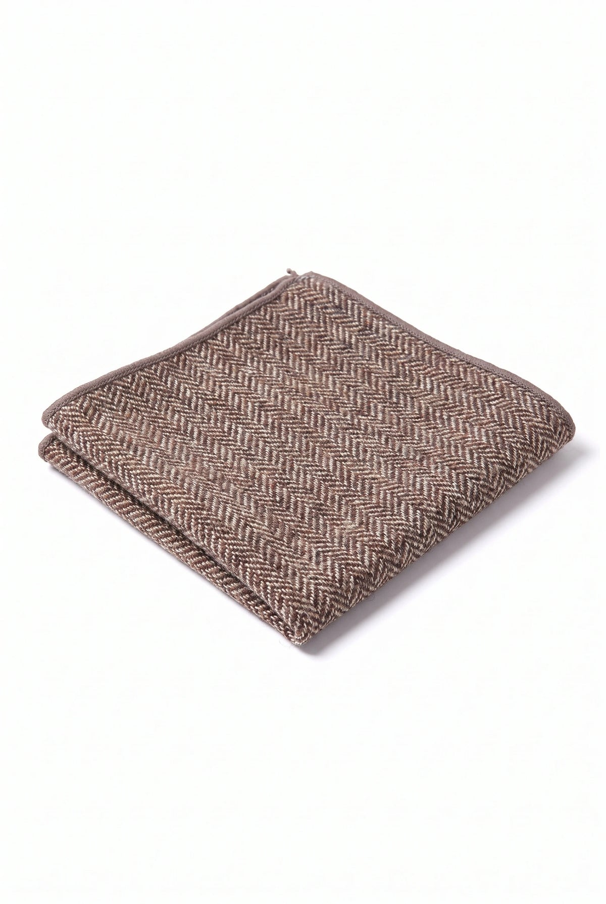Miesten taupe tweed-villasekoitteinen taskuliina