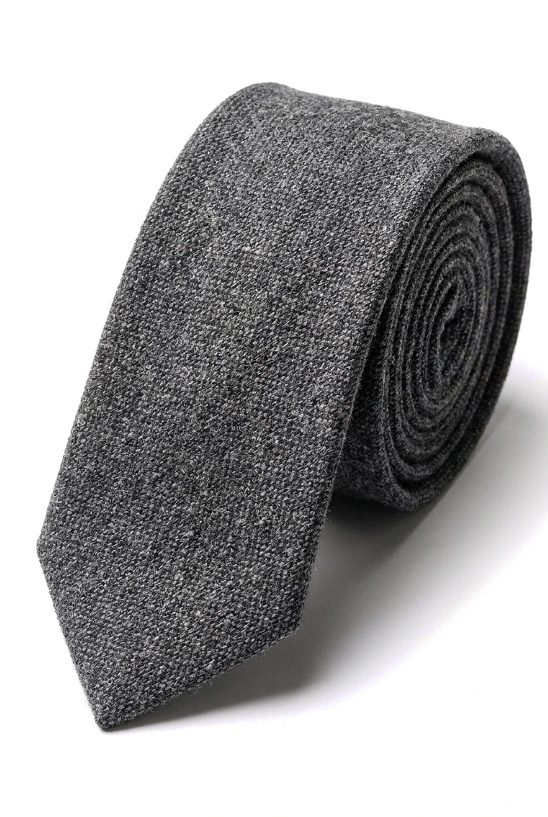 Miesten solmio- ja nenäliinasetti - harmaa tweed STZ23, yksi koko