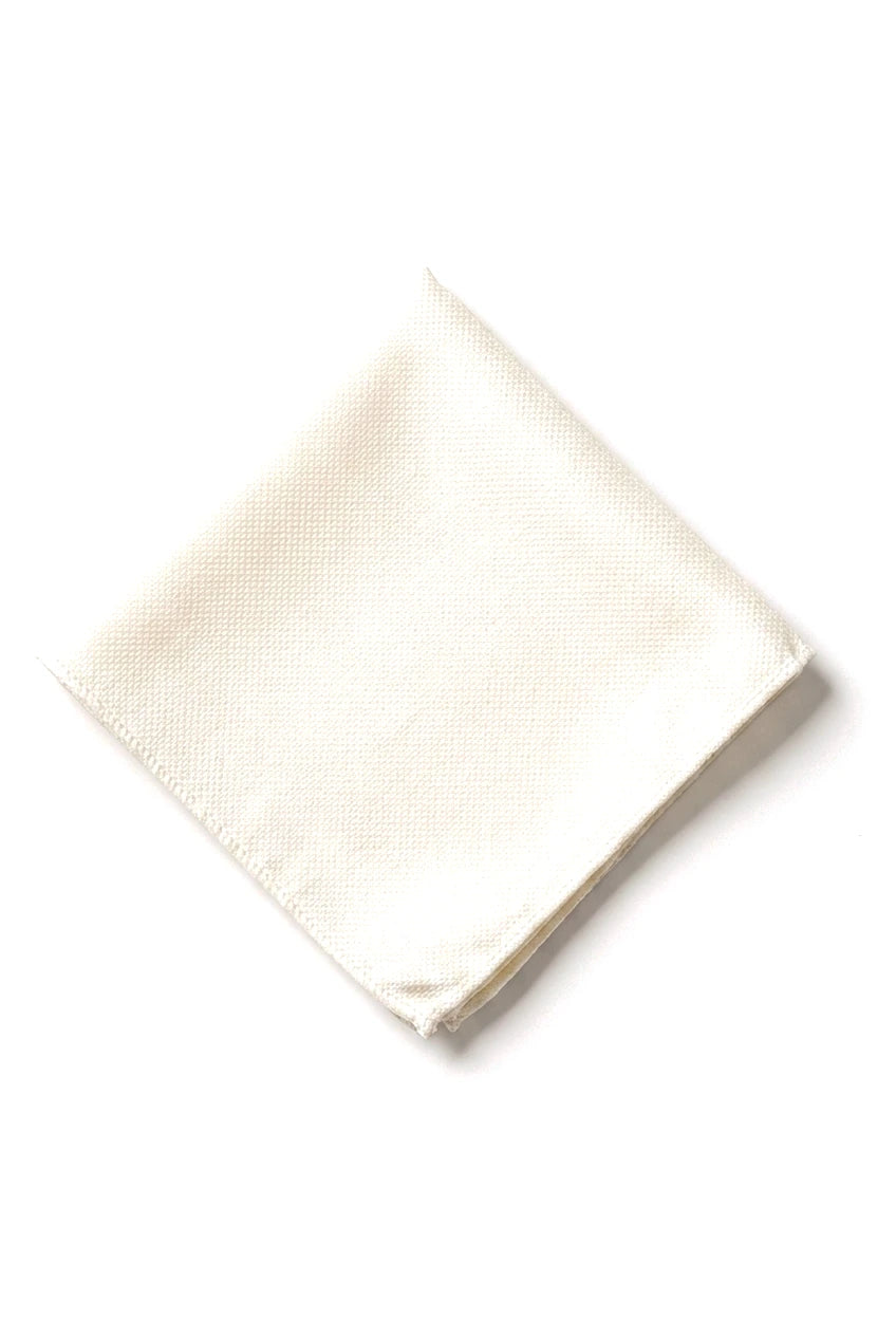 Miesten solmio taskusolmiolla, muodollinen yksivärinen solmio - norsunluunvärinen