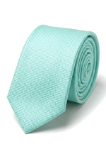 Miesten solmio taskukokoisella neliöllä, muodollinen yksivärinen solmio - Mintunvihreä