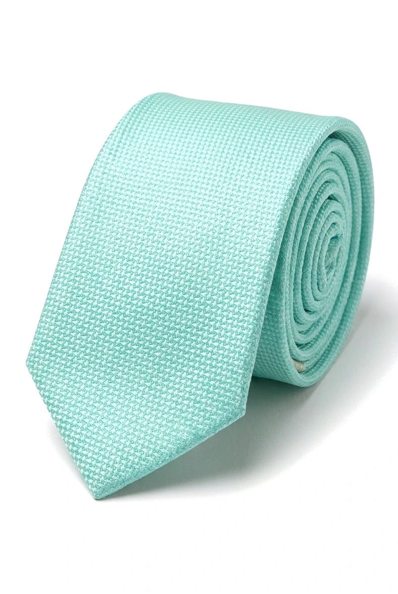 Miesten solmio taskukokoisella neliöllä, muodollinen yksivärinen solmio - Mintunvihreä