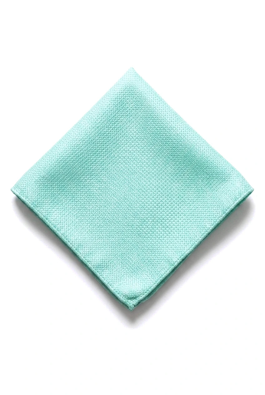 Miesten solmio taskukokoisella neliöllä, muodollinen yksivärinen solmio - Mintunvihreä
