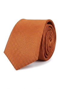 Miesten solmio taskukokoisella neliöllä, muodollinen yksivärinen solmio - ruosteenvärinen
