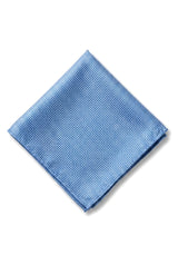 Miesten solmio taskulla ja neliöllä - muodollinen yksivärinen solmio - taivaansininen