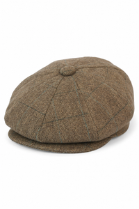 Miesten tweed-ruutukuvioinen Peaky Blinders -lippis