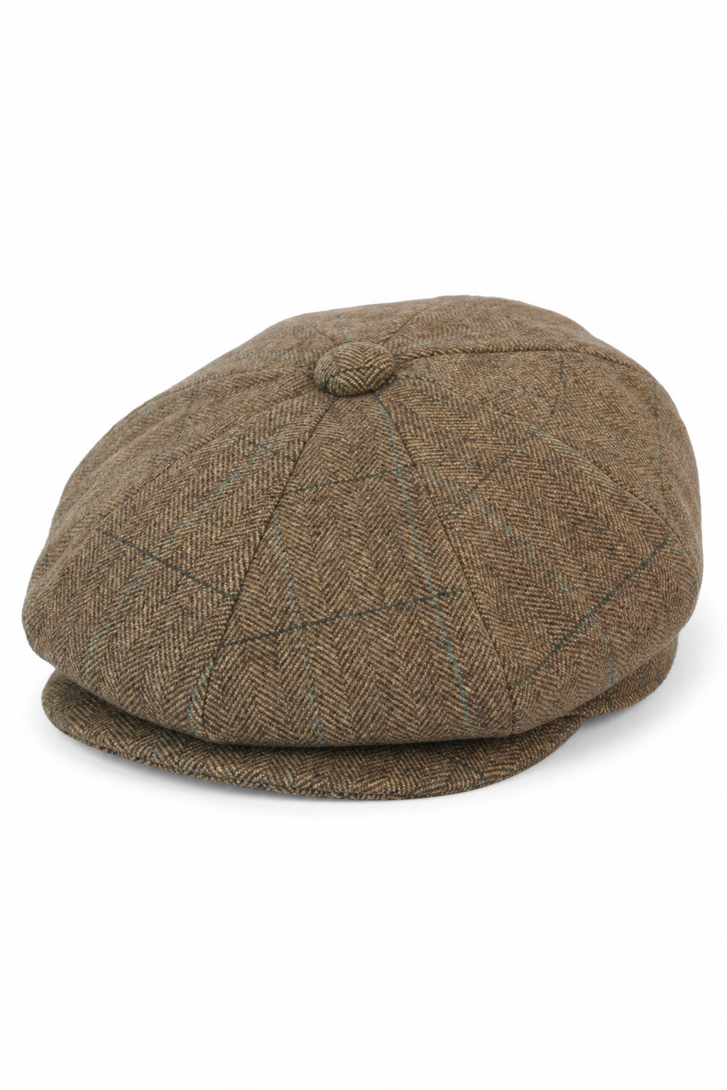 Miesten tweed-ruutukuvioinen Peaky Blinders -lippis