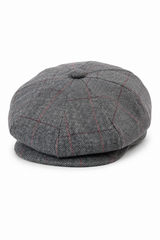 Miesten tweed-ruutukuvioinen Peaky Blinders -lippis