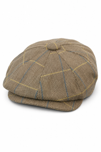 Miesten tweed-ruutukuvioinen Peaky Blinders -lippis