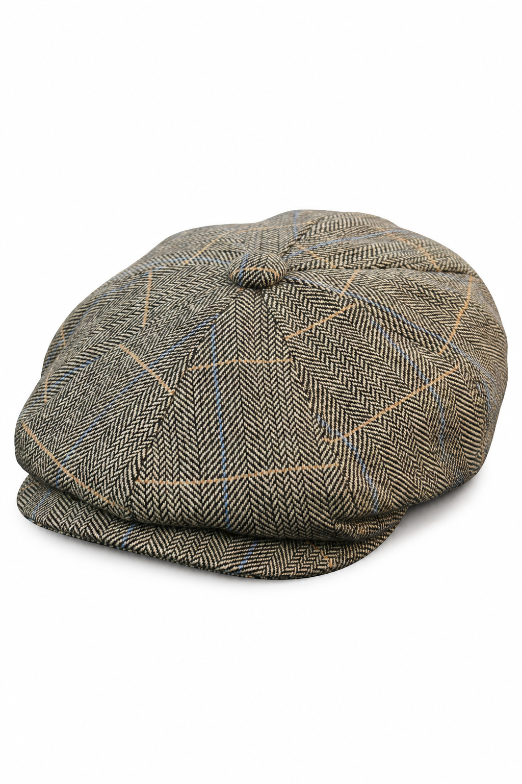 Miesten tweed-ruutukuvioinen Peaky Blinders -lippis