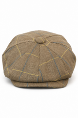 Miesten tweed-ruutukuvioinen Peaky Blinders -lippis