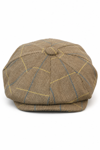 Miesten tweed-ruutukuvioinen Peaky Blinders -lippis